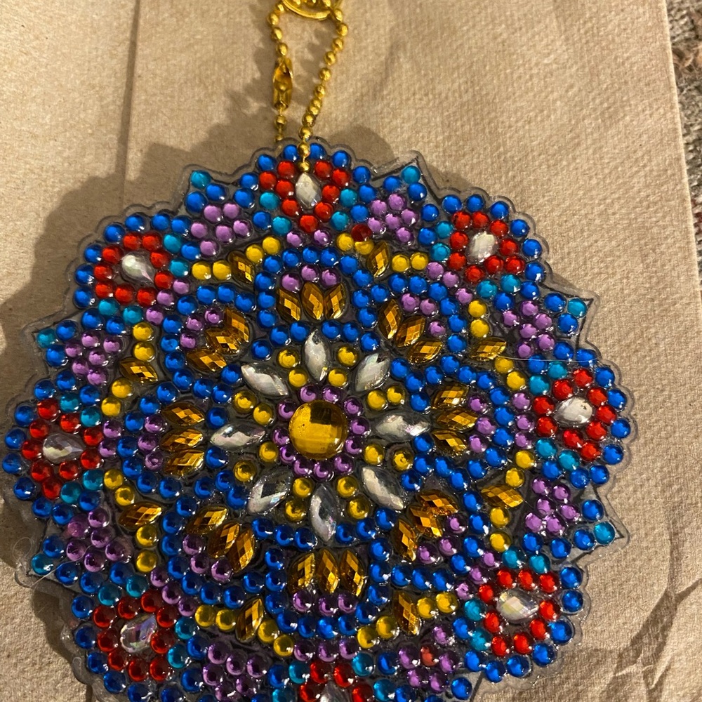 Handcrafted diamond art keychain